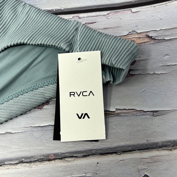 🆕NWT RVCA Salt Wash Mid Rise Medium Coverage Bikini Bottom Size Large - Picture 2 of 10